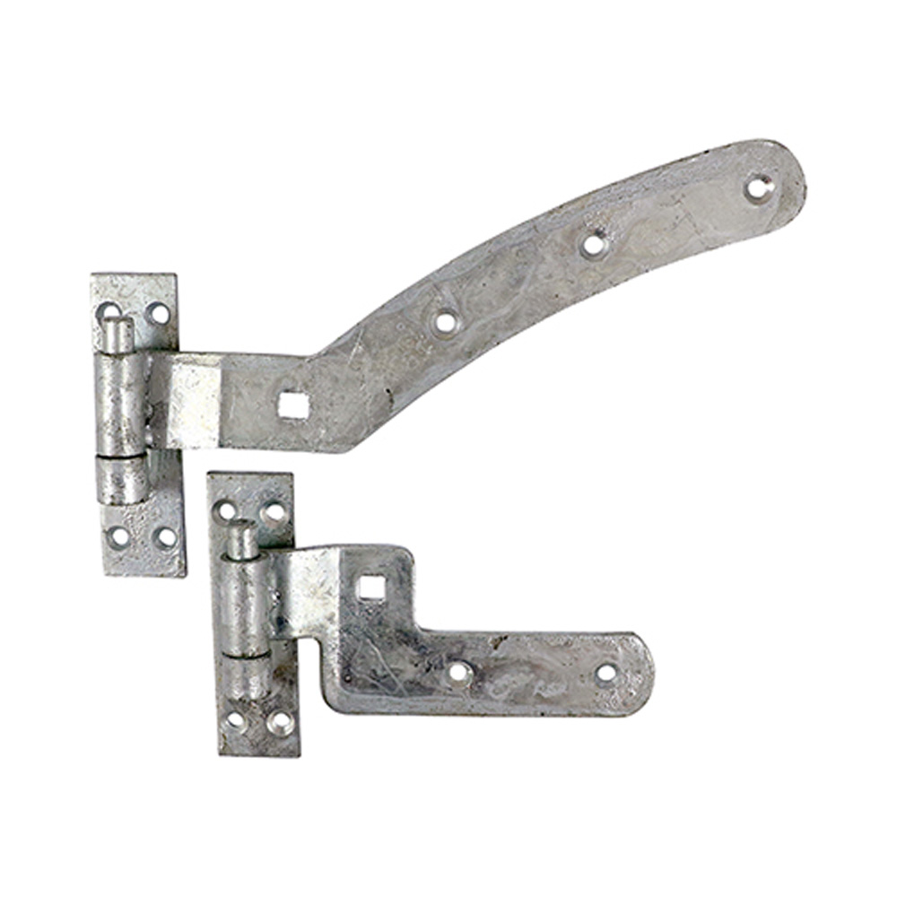 Pair of Curved Rail Hinge Set - Hot Dipped Galvanised - Right Hand (300mm)